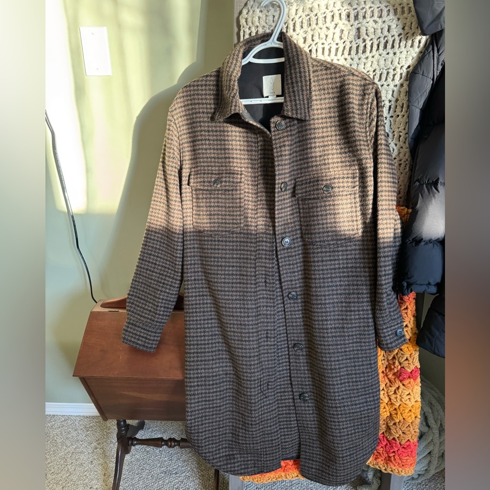 Joie Brown Checkered Trench Coat